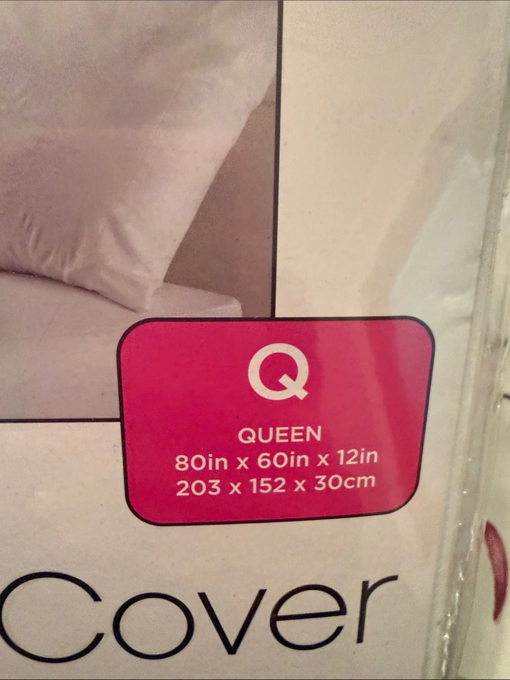 Zippered Fabric Mattress Cover - White (Queen)